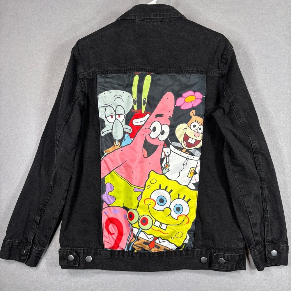 Nickelodeon SpongeBob‎ Denim Jacket Mens Medium Graphic Y2K